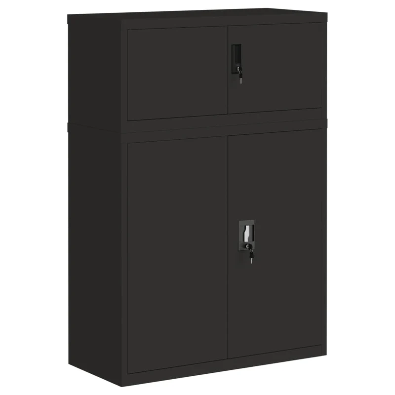 File Cabinet Black 90x40x130 cm Steel