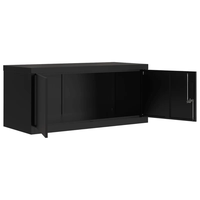 File Cabinet Black 90x40x130 cm Steel