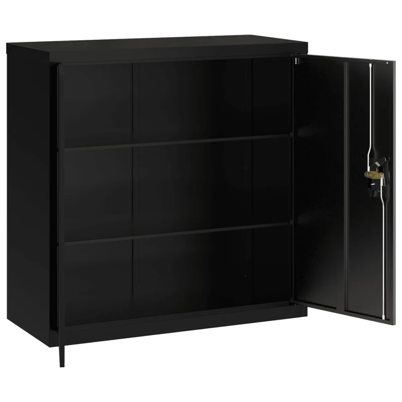 File Cabinet Black 90x40x130 cm Steel