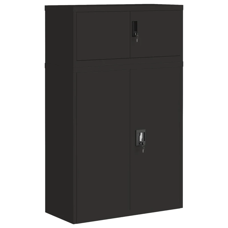 File Cabinet Black 90x40x145 cm Steel