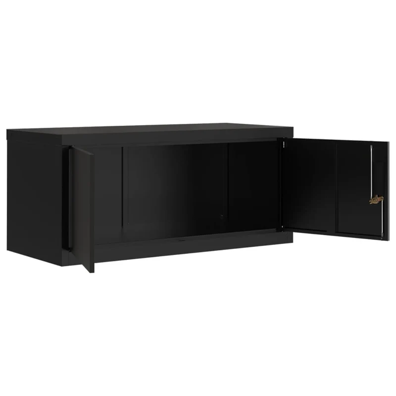File Cabinet Black 90x40x145 cm Steel