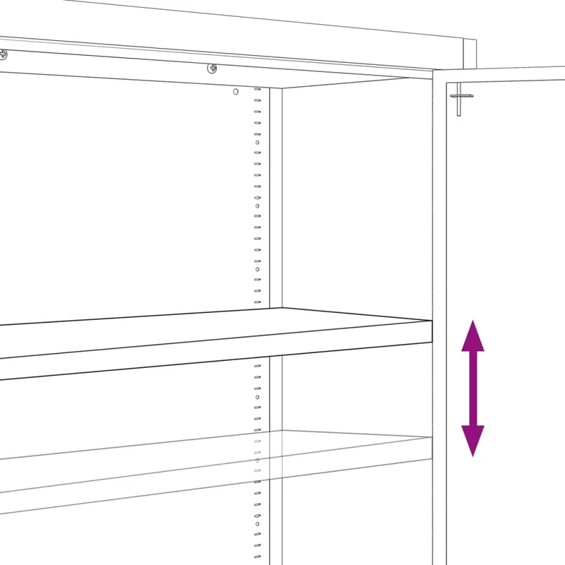 File Cabinet Black 90x40x145 cm Steel