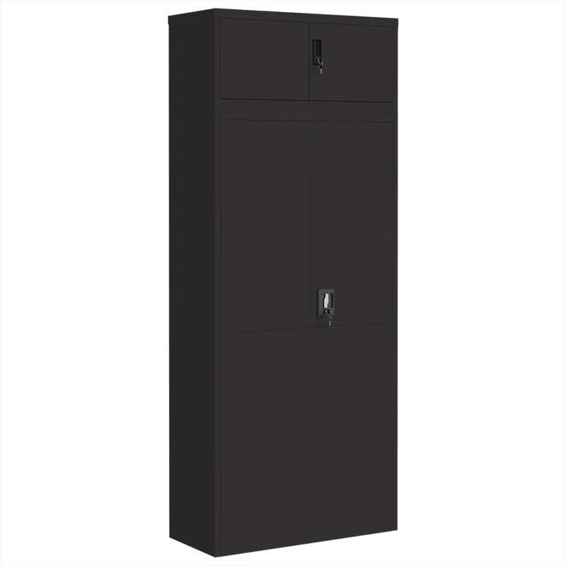 File Cabinet Black 90x40x220 cm Steel