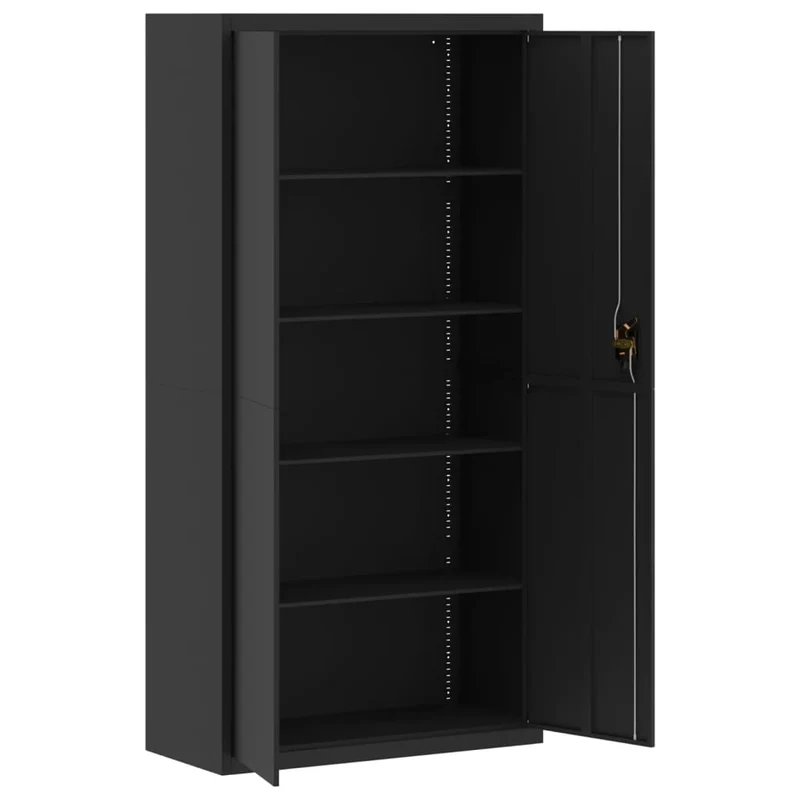 File Cabinet Black 90x40x220 cm Steel