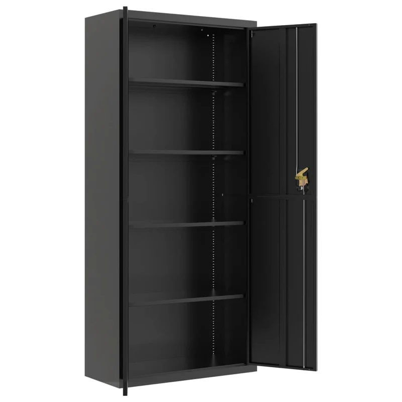 File Cabinet Black 90x40x240 cm Steel