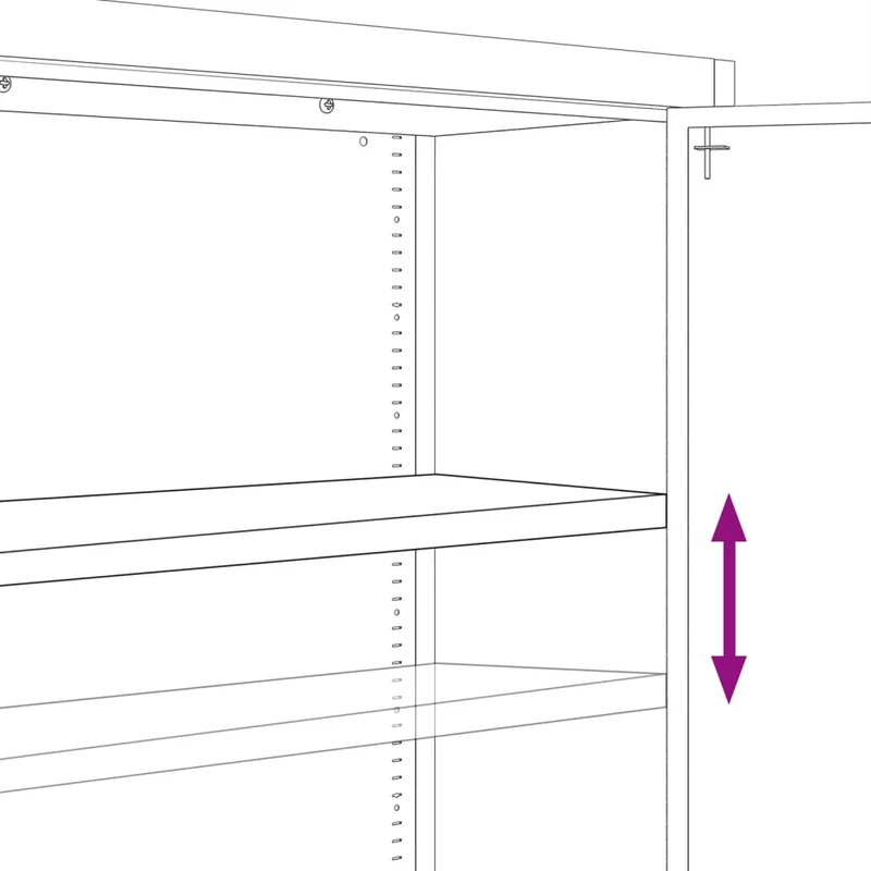 File Cabinet Black 90x40x240 cm Steel