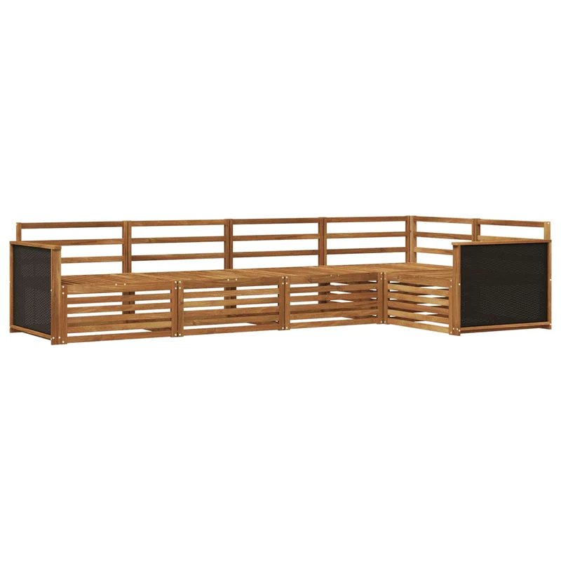 Outdoor Sofa Set 5 pcs Natural Solid Acacia Wood
