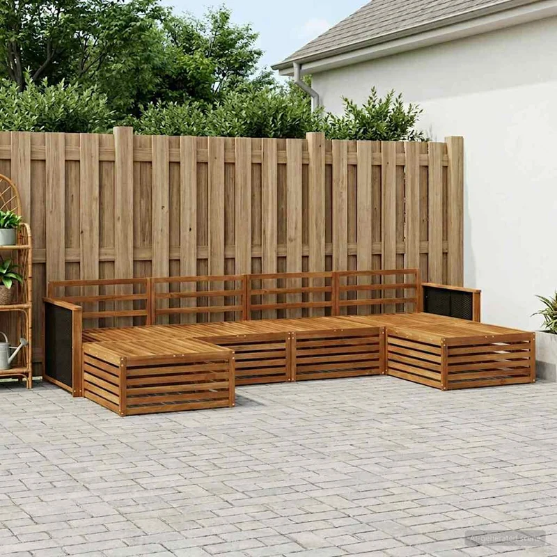 Outdoor Sofa Set 6 pcs Solid Acacia Wood