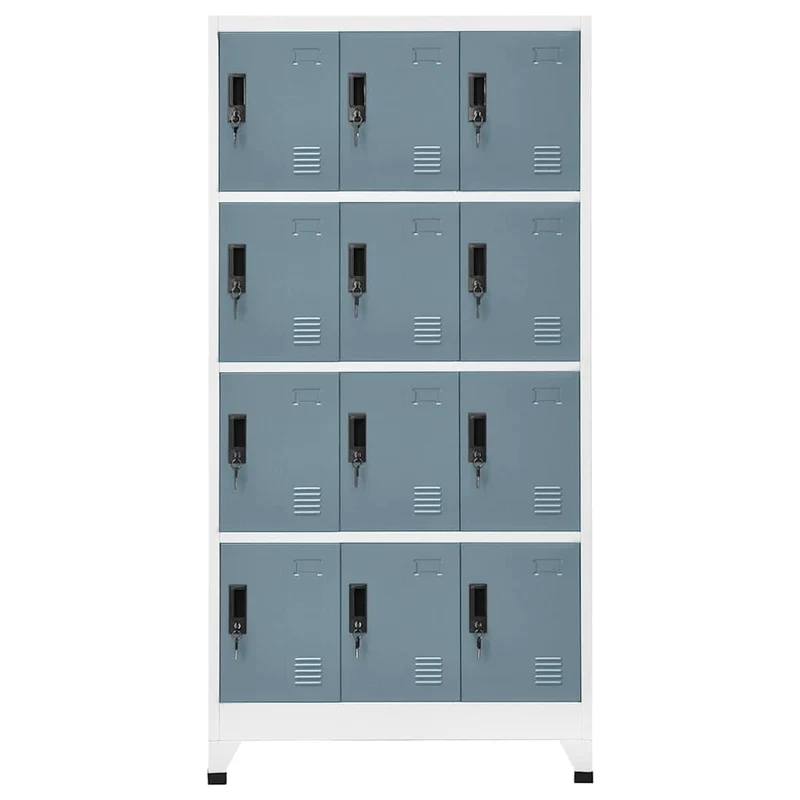 Locker Cabinet Light Grey and Dark Grey 90x45x180 cm Steel