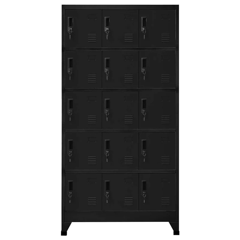 Locker Cabinet Black 90x40x180 cm Steel