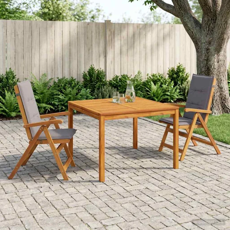Garden Dining Set Natural Solid Acacia Wood