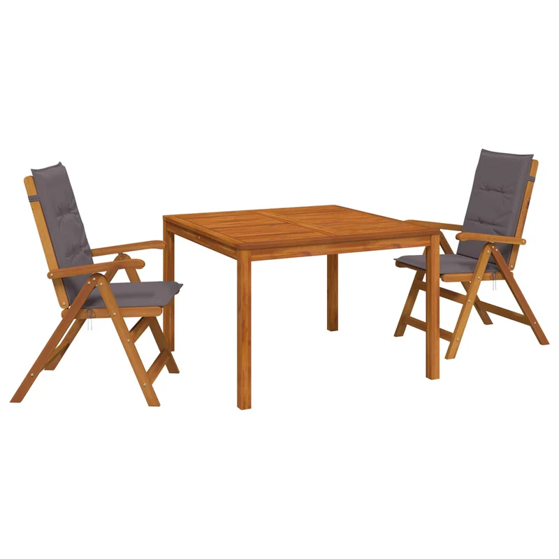 Garden Dining Set Natural Solid Acacia Wood