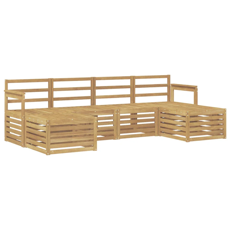 Outdoor Sofa Set 5 pcs White Solid Acacia Wood