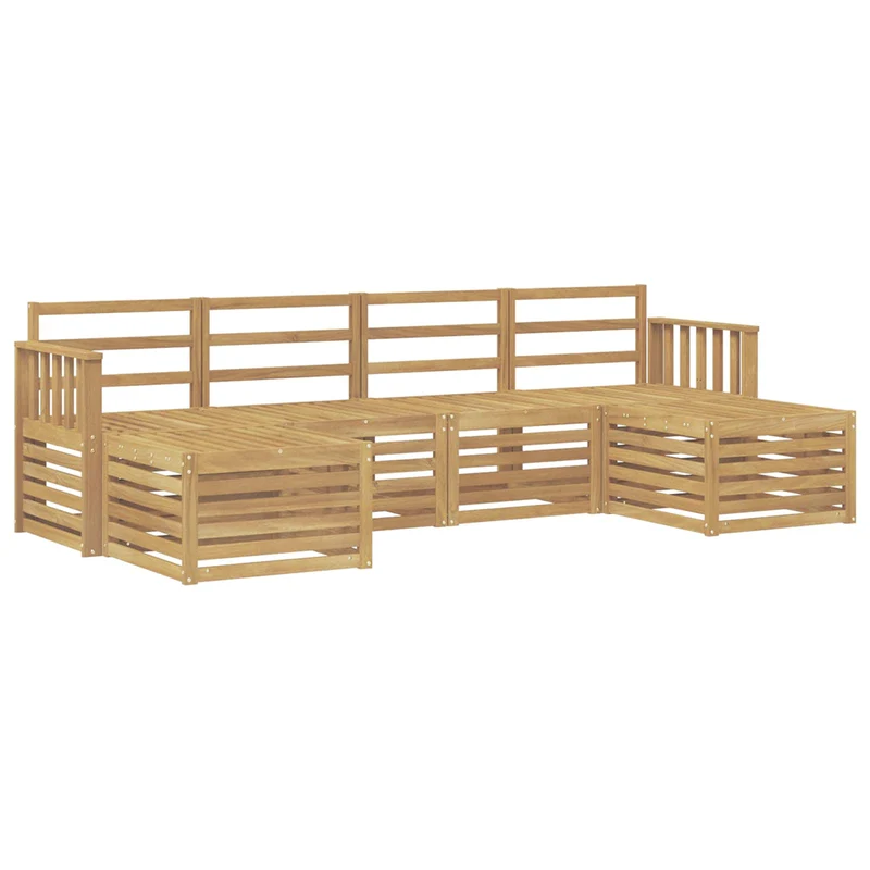 Outdoor Sofa Set 5 pcs White Solid Acacia Wood