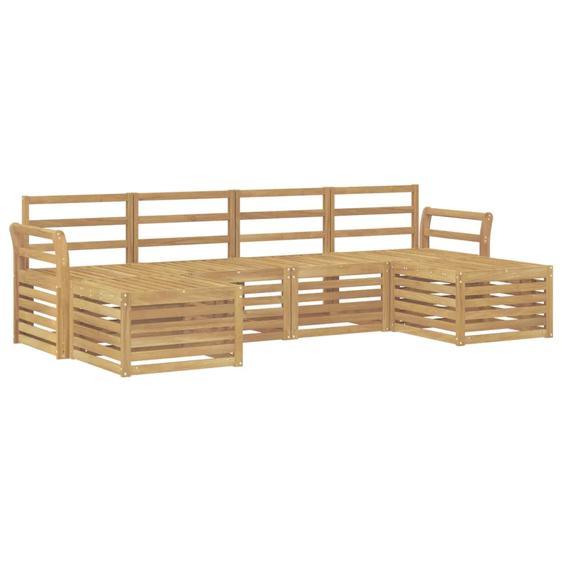 Outdoor Sofa Set 6 pcs White Solid Acacia Wood