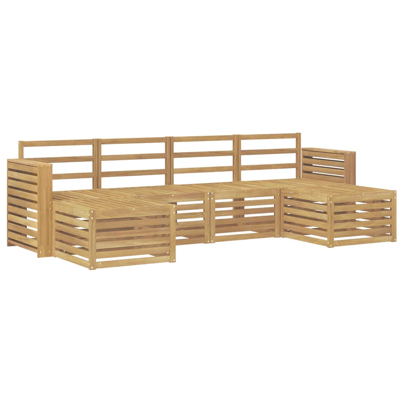Outdoor Sofa Set 6 pcs White Solid Acacia Wood