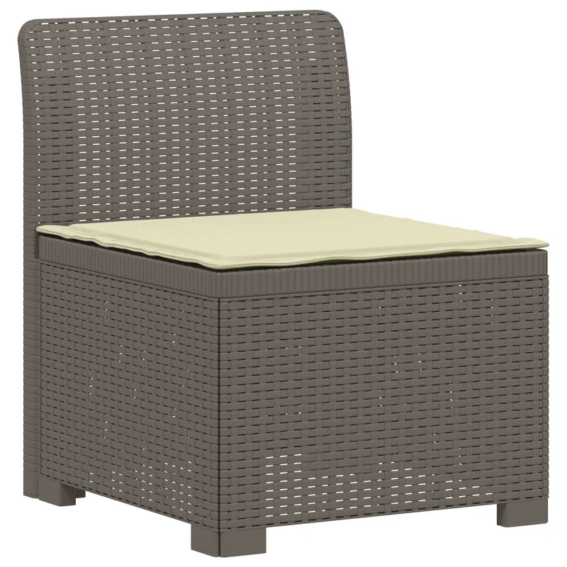 3-Seater Garden Sofa with Cushions Rattan Look PP Light Grey
