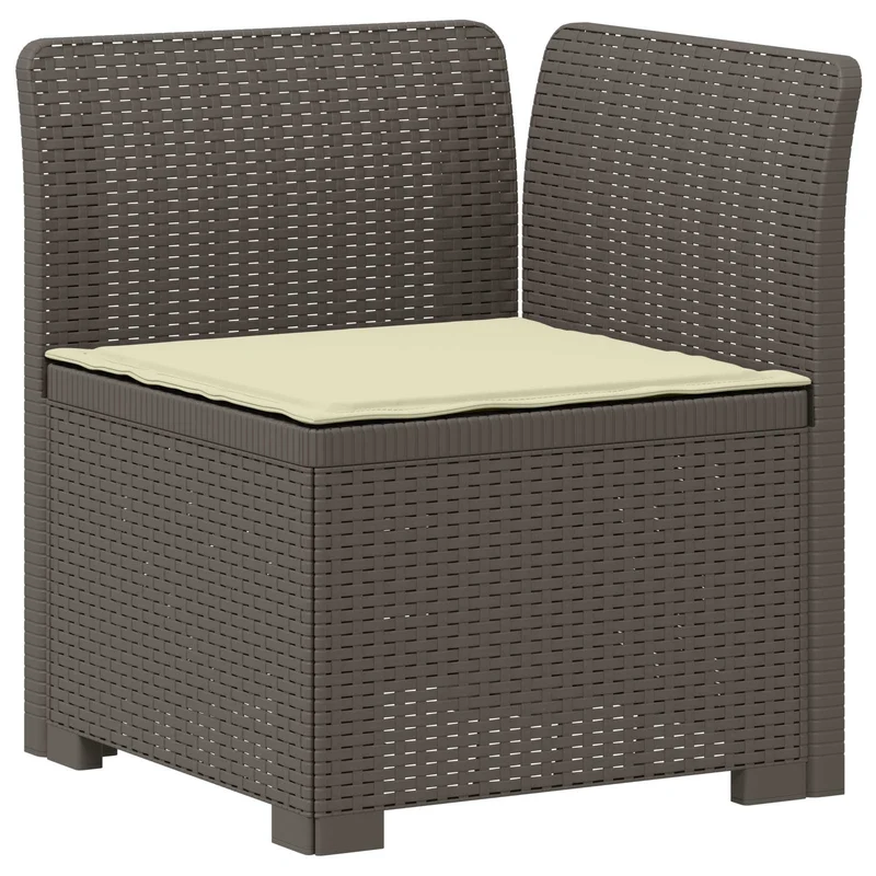3-Seater Garden Sofa with Cushions Rattan Look PP Light Grey