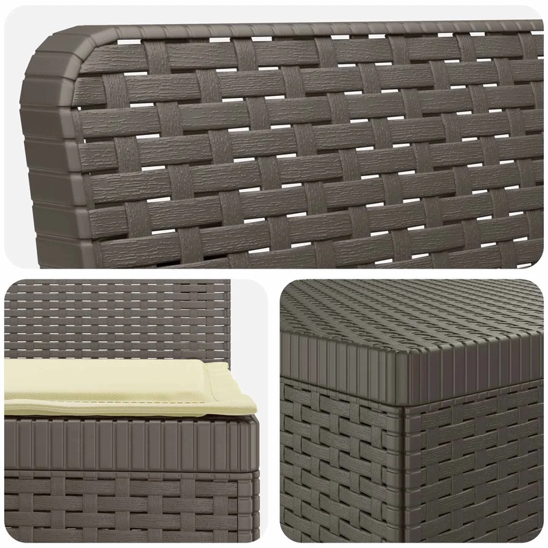 3-Seater Garden Sofa with Cushions Rattan Look PP Light Grey