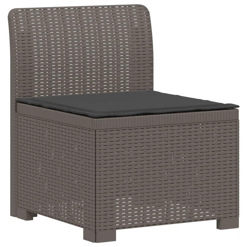 3-Seater Garden Sofa with Cushions Rattan Look PP Light Grey