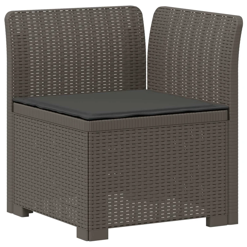 3-Seater Garden Sofa with Cushions Rattan Look PP Light Grey