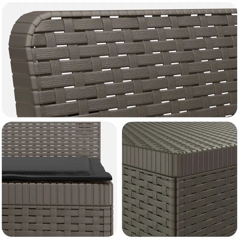 3-Seater Garden Sofa with Cushions Rattan Look PP Light Grey