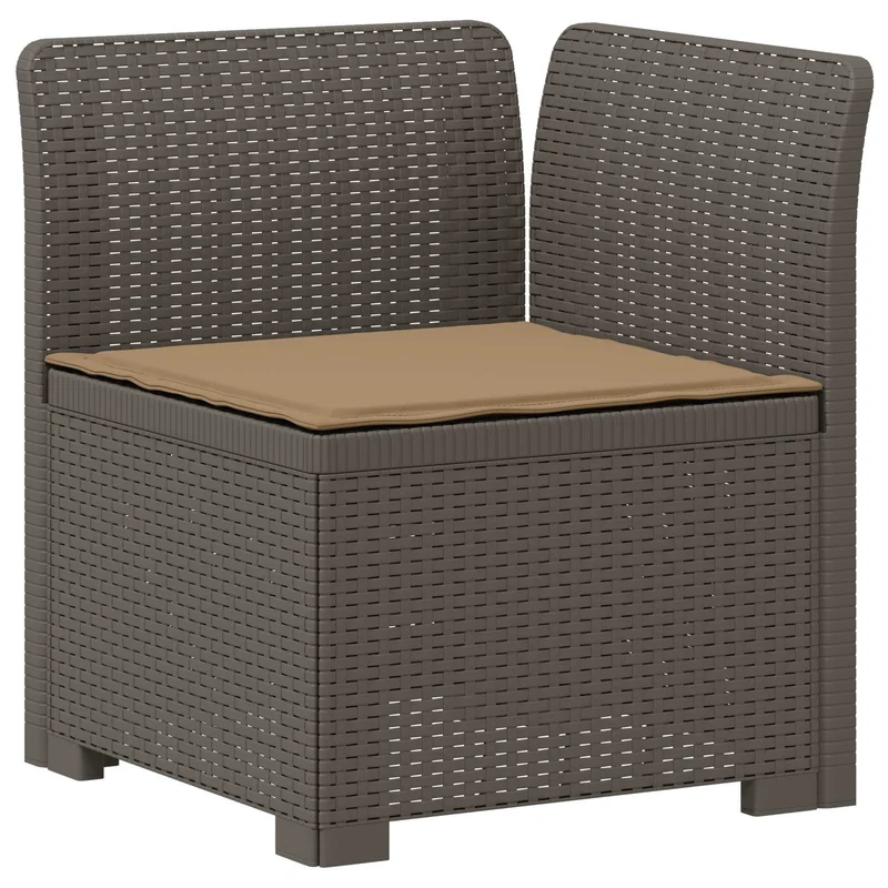 3-Seater Garden Sofa with Cushions Rattan Look PP Light Grey