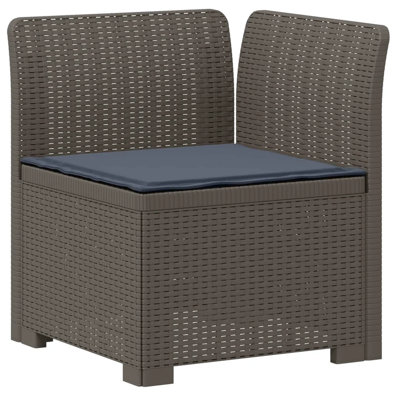 3-Seater Garden Sofa with Cushions Rattan Look PP Light Grey