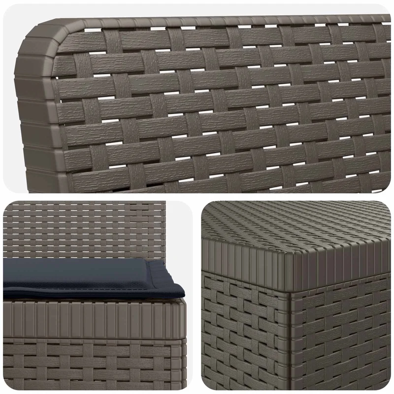 3-Seater Garden Sofa with Cushions Rattan Look PP Light Grey