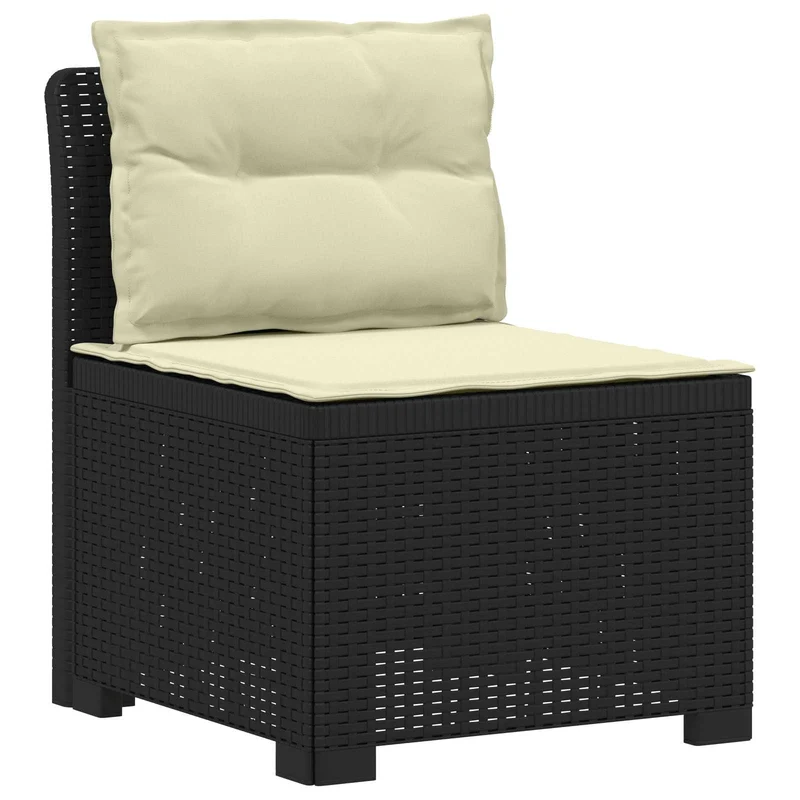 3-Seater Garden Sofa with Cushions Rattan Look PP Anthracite
