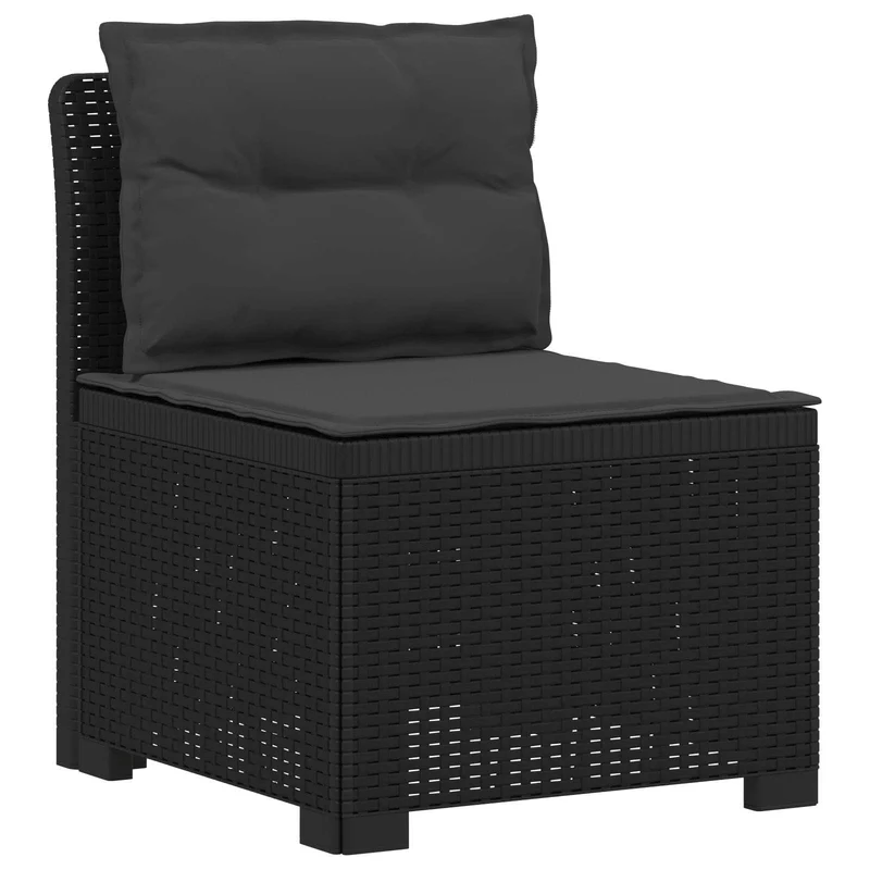3-Seater Garden Sofa with Cushions Rattan Look PP Anthracite