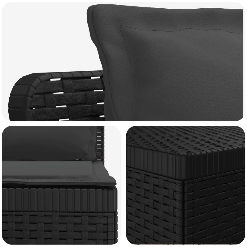 3-Seater Garden Sofa with Cushions Rattan Look PP Anthracite