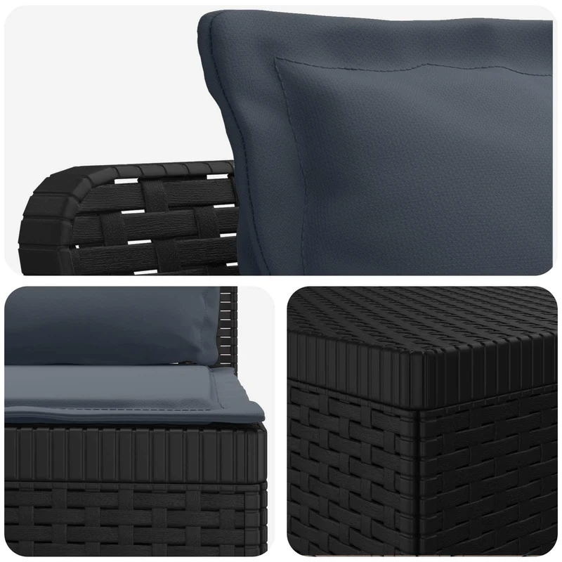 3-Seater Garden Sofa with Cushions Rattan Look PP Anthracite