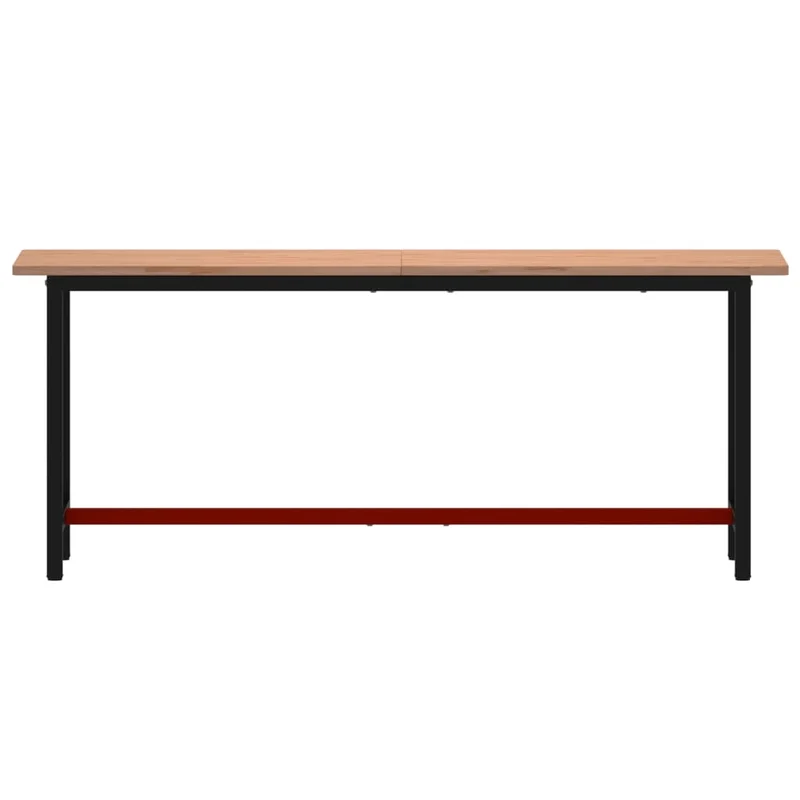 Workbench 200x55x81,5 cm Solid Wood Beech and Metal
