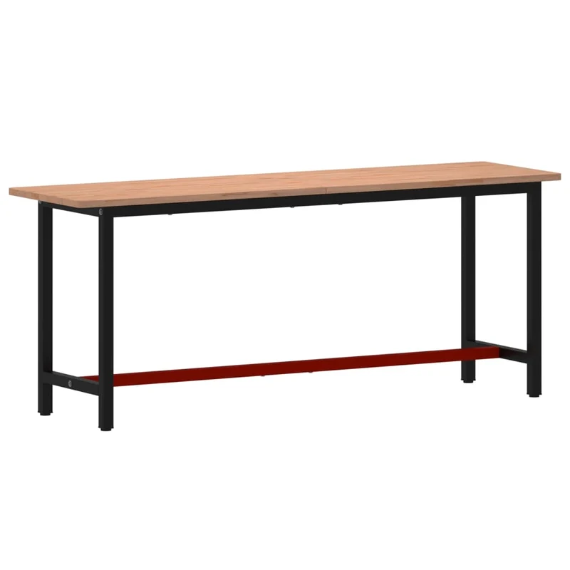 Workbench 200x55x81,5 cm Solid Wood Beech and Metal