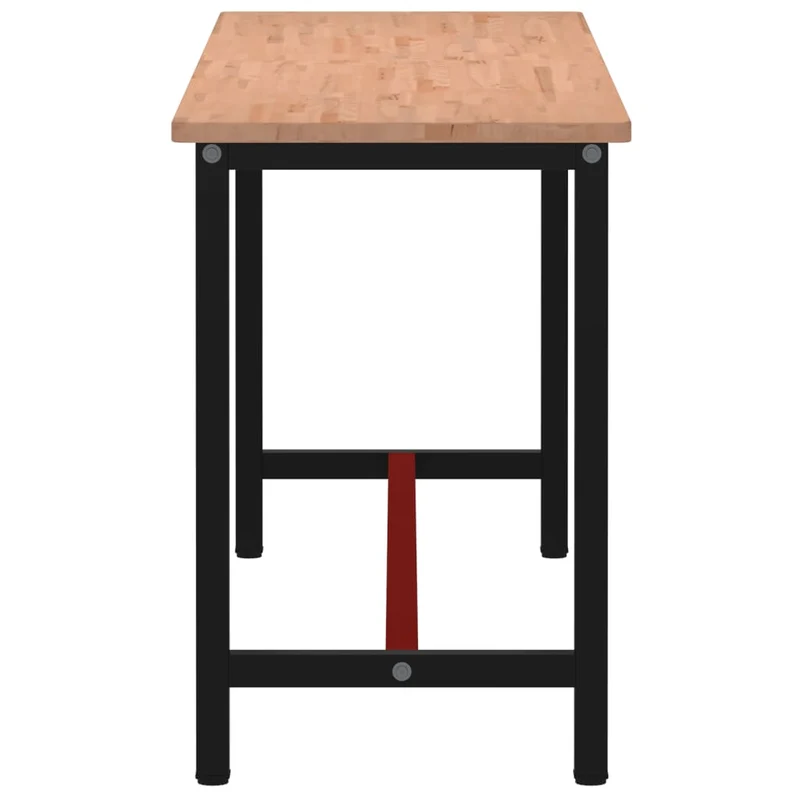 Workbench 200x55x81,5 cm Solid Wood Beech and Metal