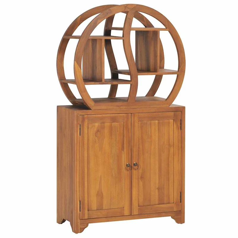 320774 vidaXL Cabinet with Yin Yang Shelf 70x30x130 cm Solid Teak Wood