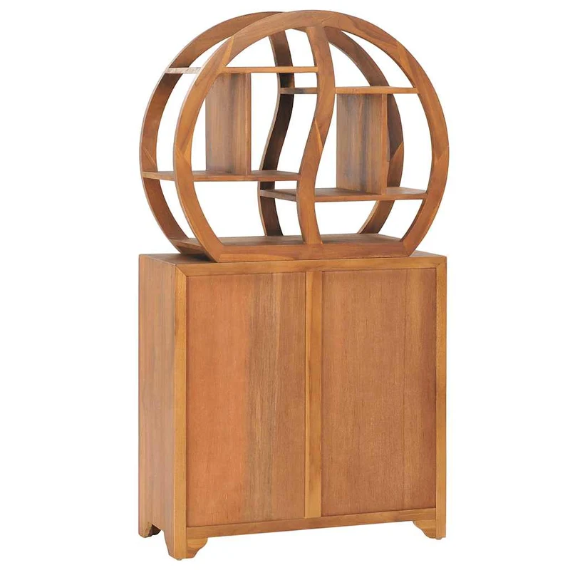 320774 vidaXL Cabinet with Yin Yang Shelf 70x30x130 cm Solid Teak Wood