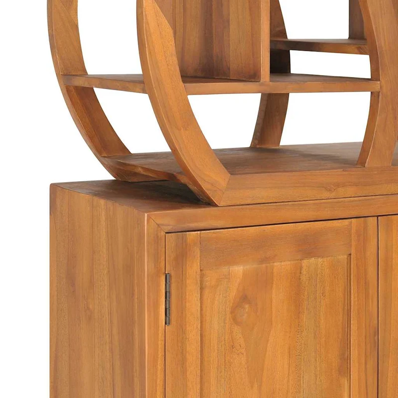 320774 vidaXL Cabinet with Yin Yang Shelf 70x30x130 cm Solid Teak Wood