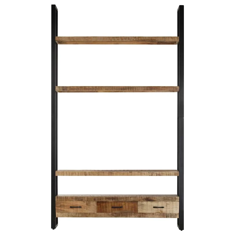 321052 vidaXL Bookshelf 118x30x200 cm Solid Rough Mango Wood