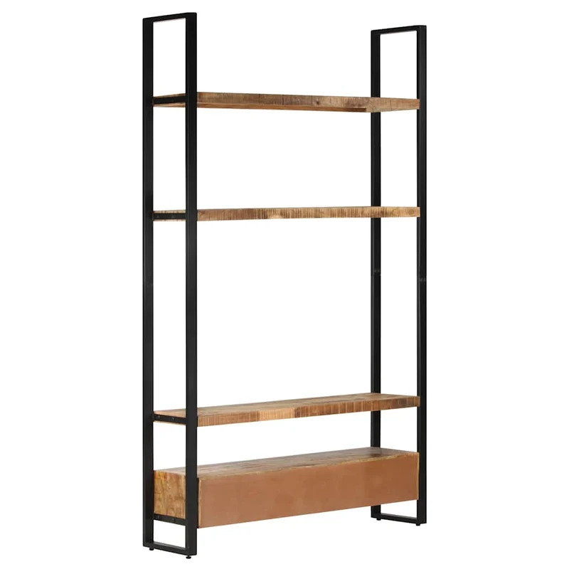 321052 vidaXL Bookshelf 118x30x200 cm Solid Rough Mango Wood