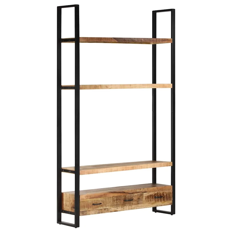 321052 vidaXL Bookshelf 118x30x200 cm Solid Rough Mango Wood