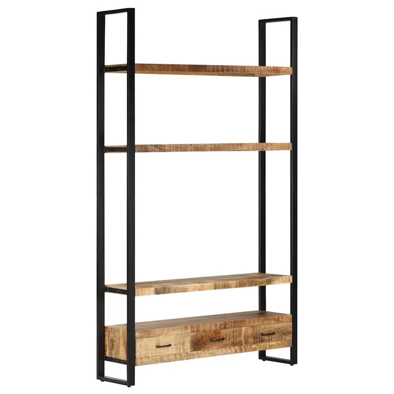321052 vidaXL Bookshelf 118x30x200 cm Solid Rough Mango Wood