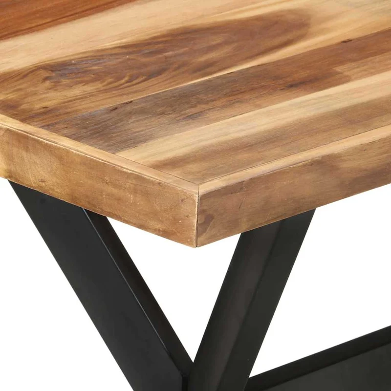 321545 vidaXL Dining Table 120x60x75 cm Solid Wood with Honey Finish