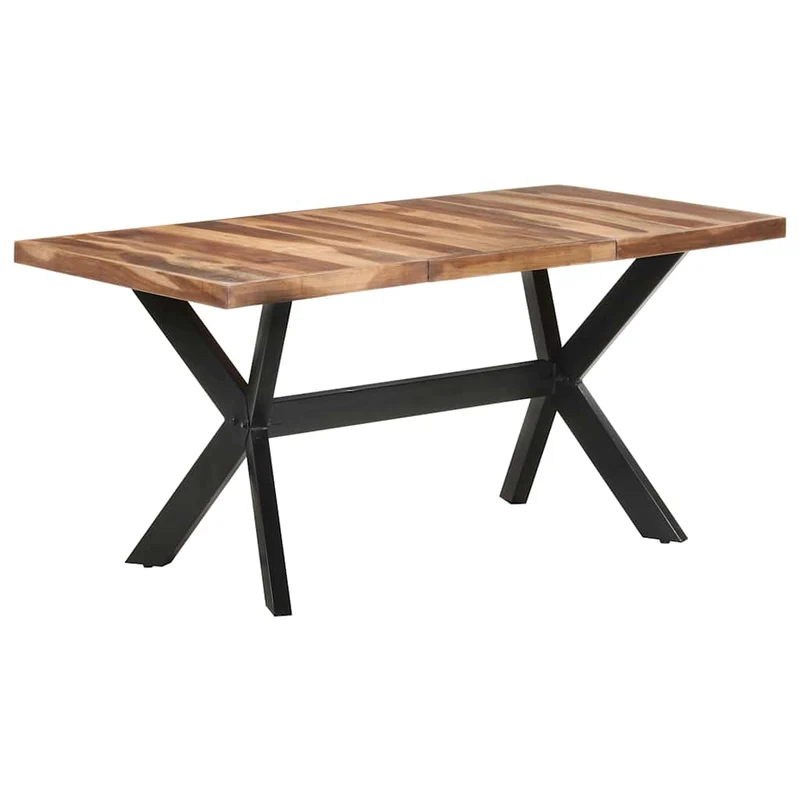 321547 vidaXL Dining Table 160x80x75 cm Solid Wood with Honey Finish