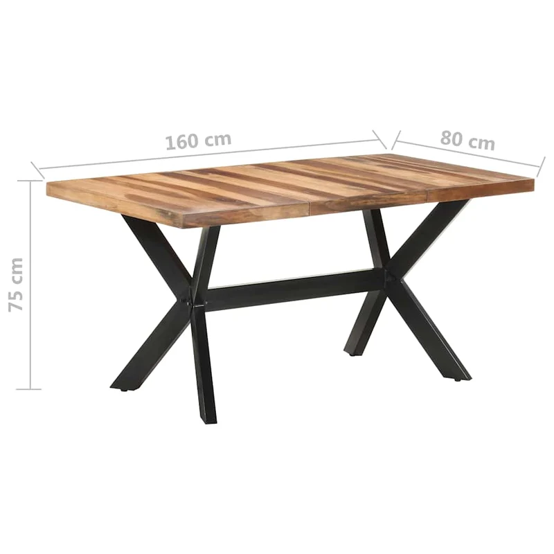 321547 vidaXL Dining Table 160x80x75 cm Solid Wood with Honey Finish