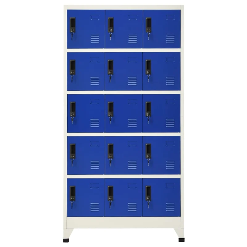 Locker Cabinet Grey and Blue 90x40x180 cm Steel