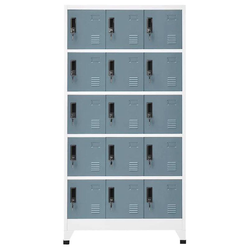 Locker Cabinet Light Grey and Dark Grey 90x40x180 cm Steel