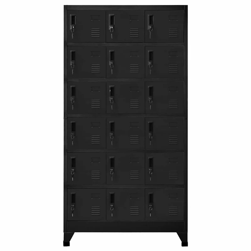 Locker Cabinet Black 90x40x180 cm Steel
