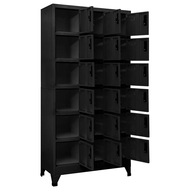 Locker Cabinet Black 90x40x180 cm Steel